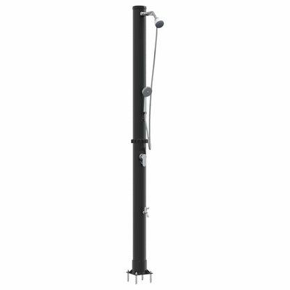 Chuveiro Solar para Exterior Preto 217 cm PVC e alumínio