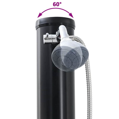 Chuveiro Solar para Exterior Preto 217 cm PVC e alumínio