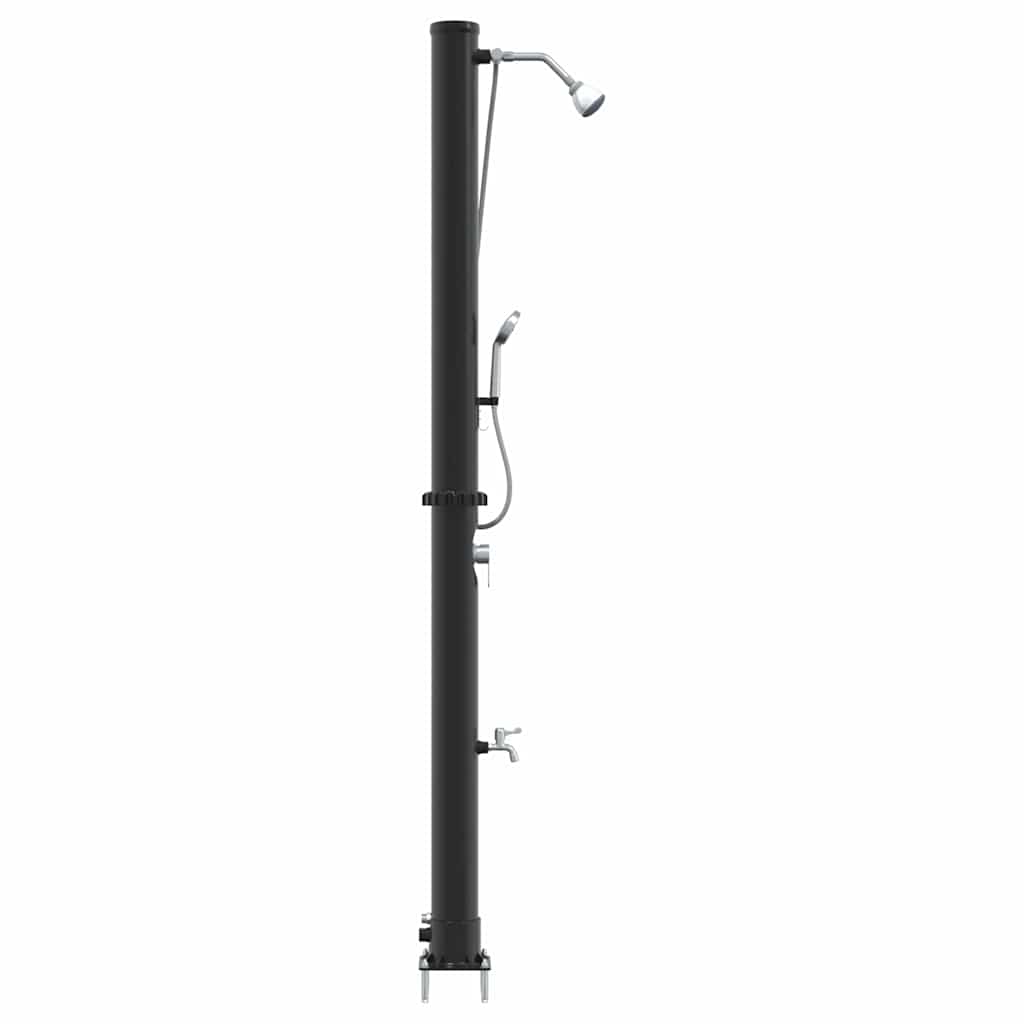 Chuveiro Solar para Exterior Preto 217 cm PVC e alumínio