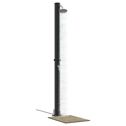 Chuveiro Solar para Exterior Preto 217 cm PVC e alumínio