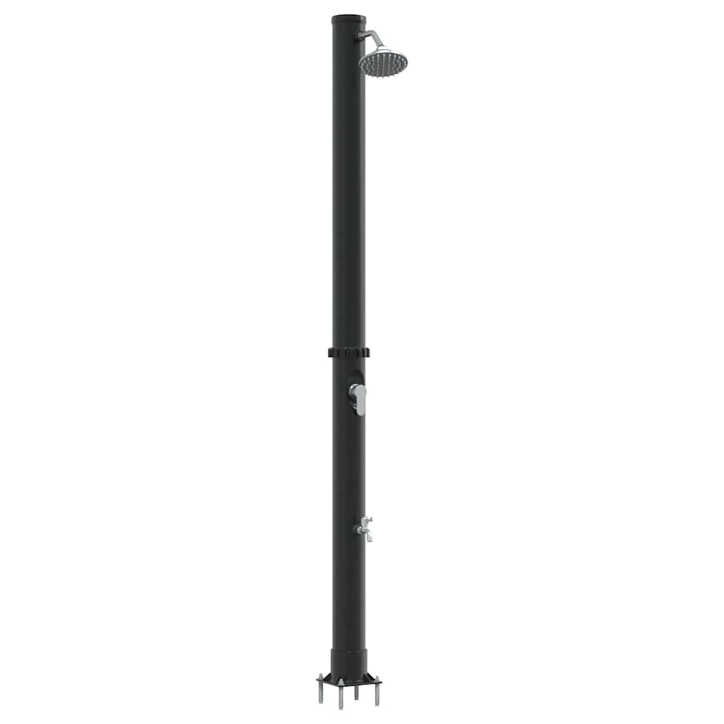 Chuveiro Solar para Exterior Preto 217 cm PVC e alumínio
