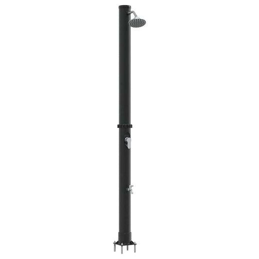 Chuveiro Solar para Exterior Preto 217 cm PVC e alumínio