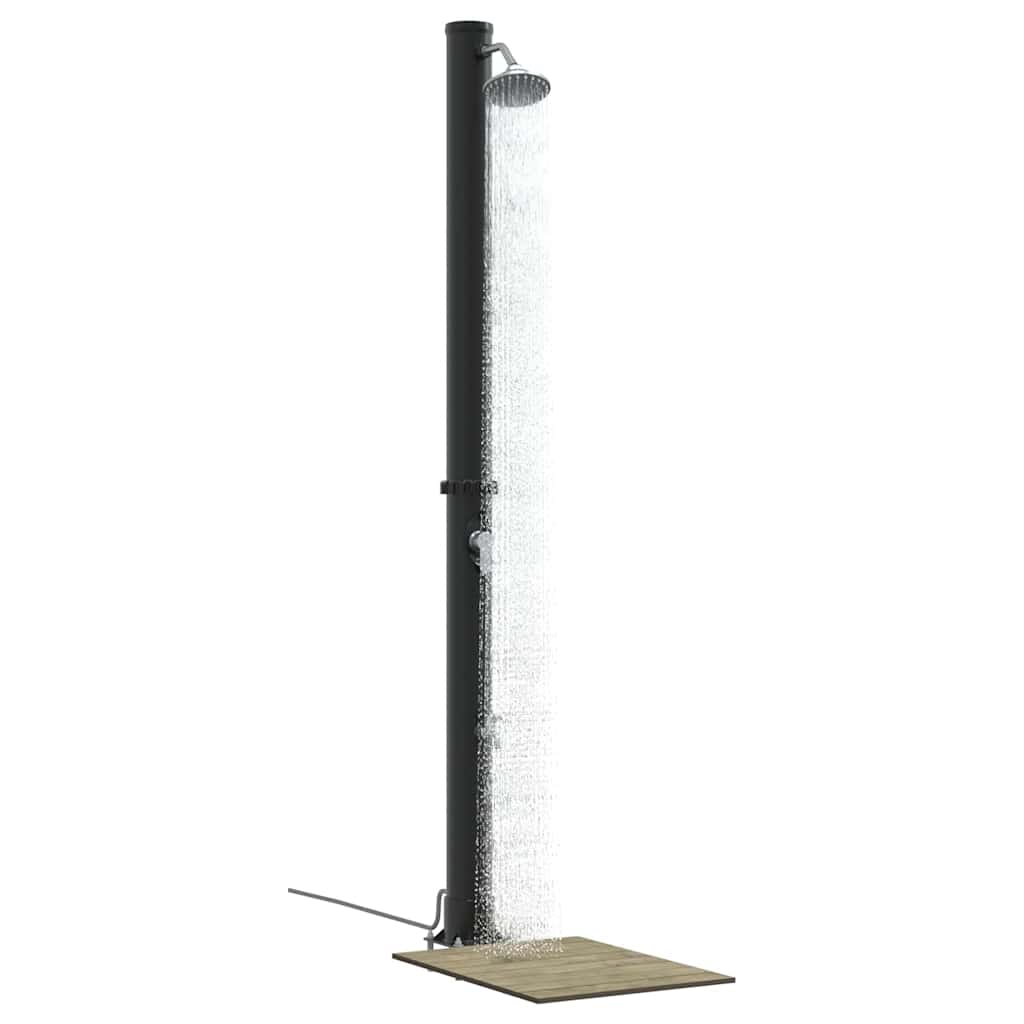 Chuveiro Solar para Exterior Preto 217 cm PVC e alumínio