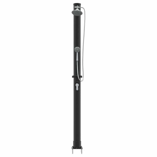 Chuveiro Solar para Exterior Preto 217 cm PVC e alumínio