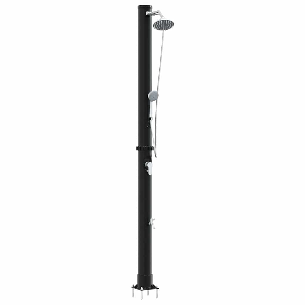Chuveiro Solar para Exterior Preto 217 cm PVC e alumínio