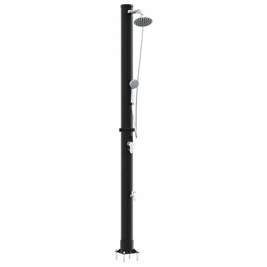 Chuveiro Solar para Exterior Preto 217 cm PVC e alumínio