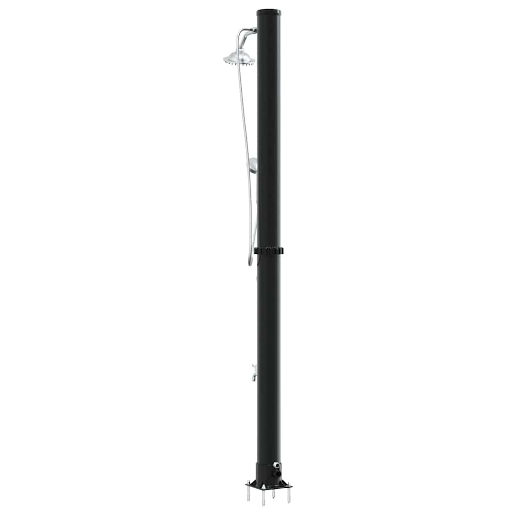 Chuveiro Solar para Exterior Preto 217 cm PVC e alumínio