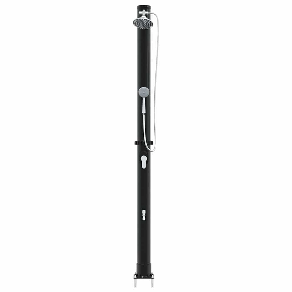 Chuveiro Solar para Exterior Preto 217 cm PVC e alumínio