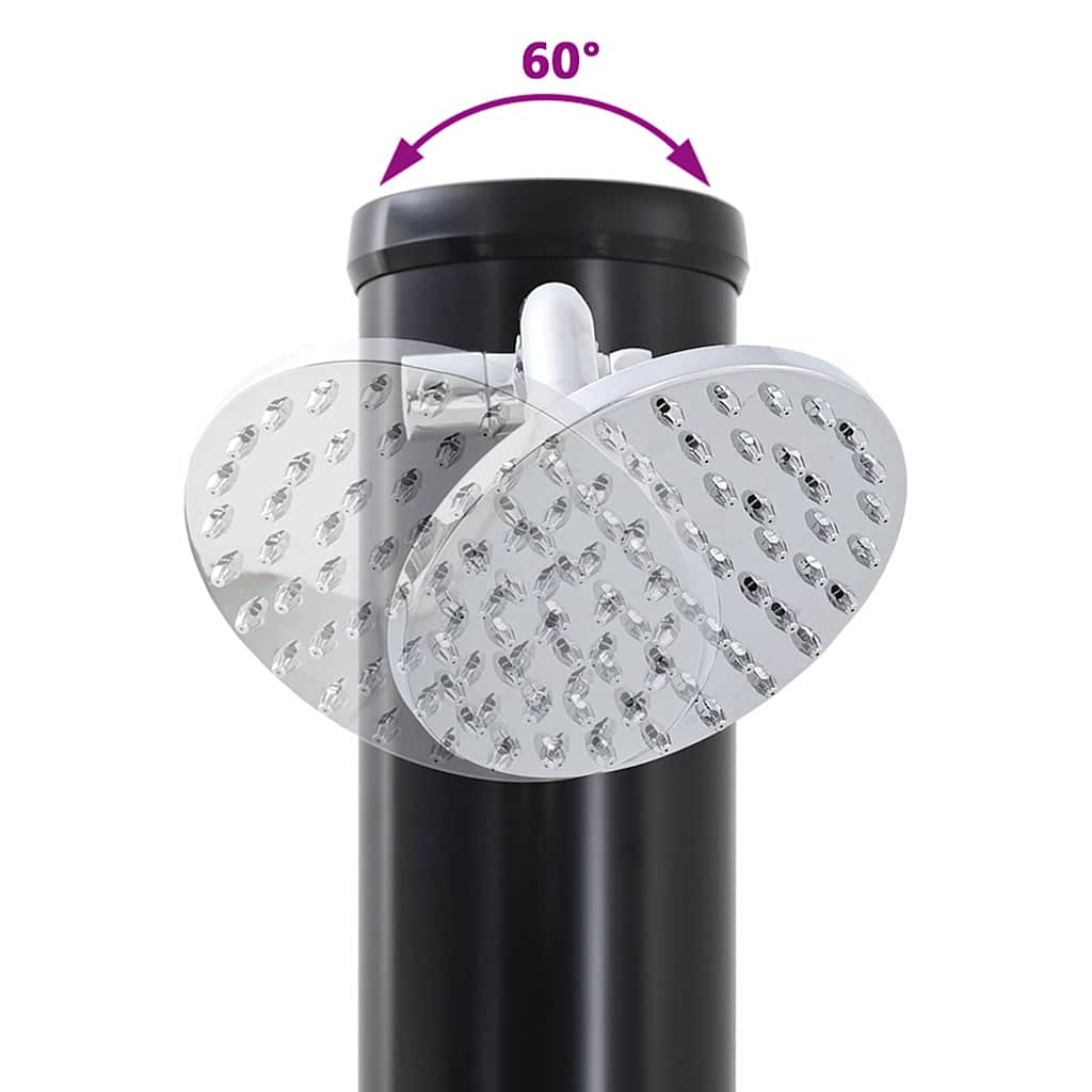 Chuveiro Solar ao Ar Livre Preto 217 cm PVC e Alumínio