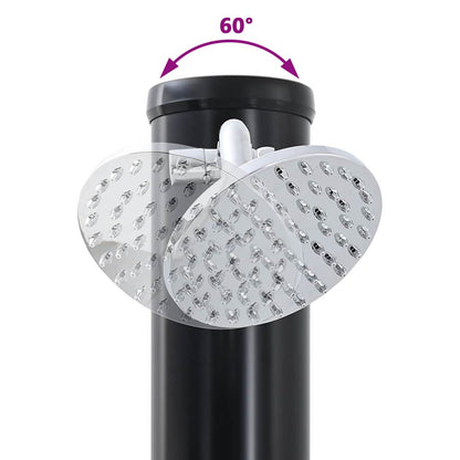 Chuveiro Solar ao Ar Livre Preto 217 cm PVC e Alumínio