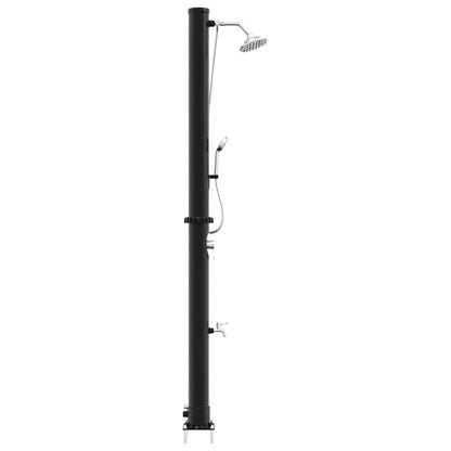 Chuveiro Solar para Exterior Preto 217 cm PVC e alumínio