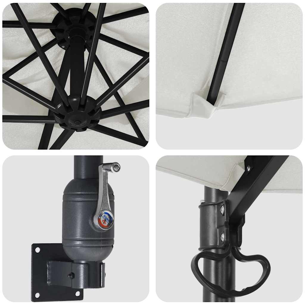 Guarda-sol de Jardim Areia 248 x 248 x 148 cm Poliéster e Aço