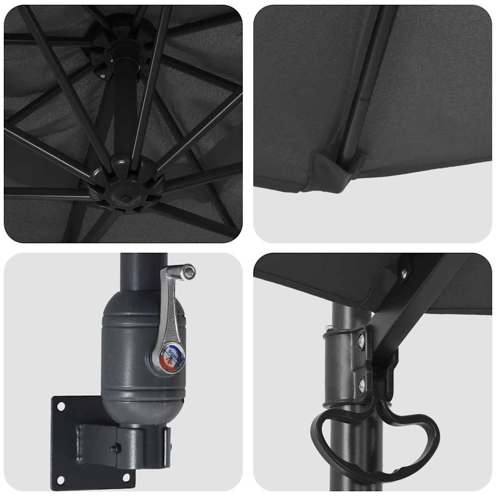 Guarda-sol de Jardim Antracite 248 x 248 x 148 cm