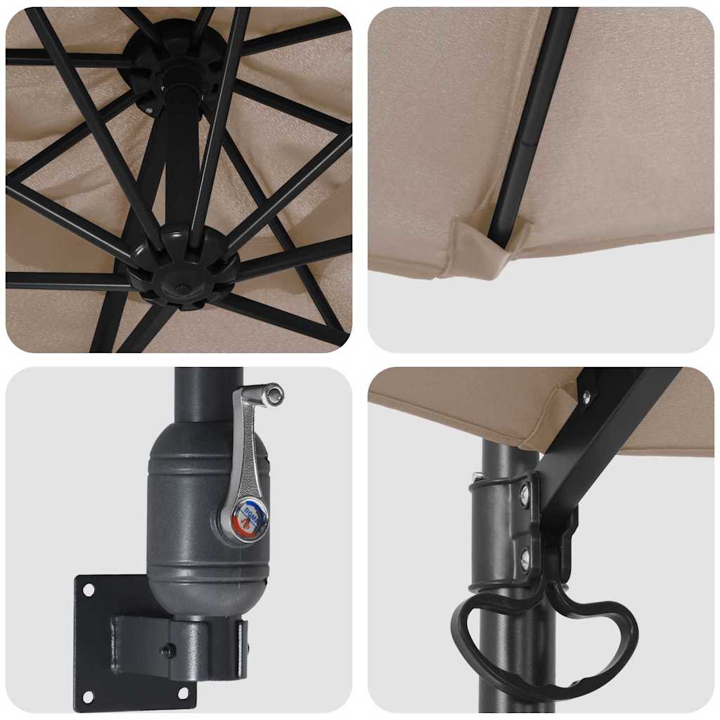 Guarda-sol de Jardim Cinzento-acastanhado 248 x 248 x 148 cm