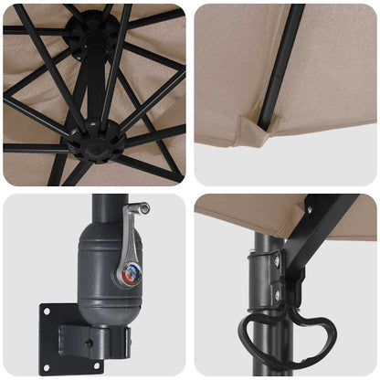 Guarda-sol de Jardim Cinzento-acastanhado 248 x 248 x 148 cm