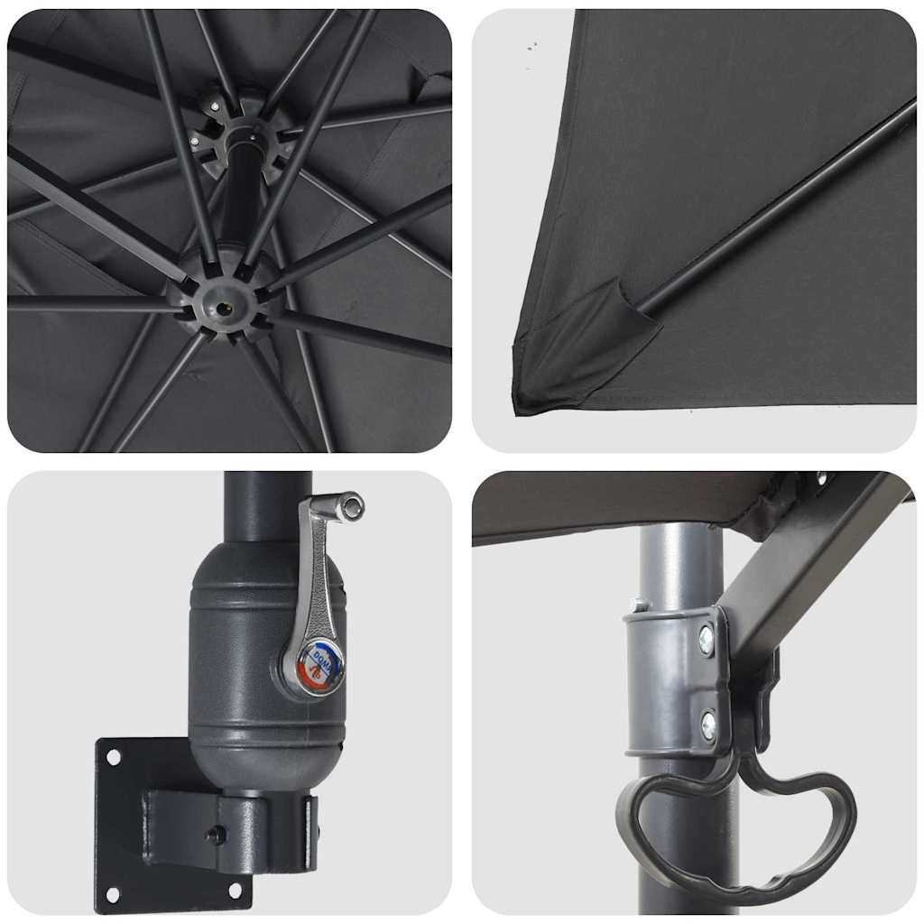 Guarda-sol de Jardim Antracite 248,5 x 247,5 x 160 cm