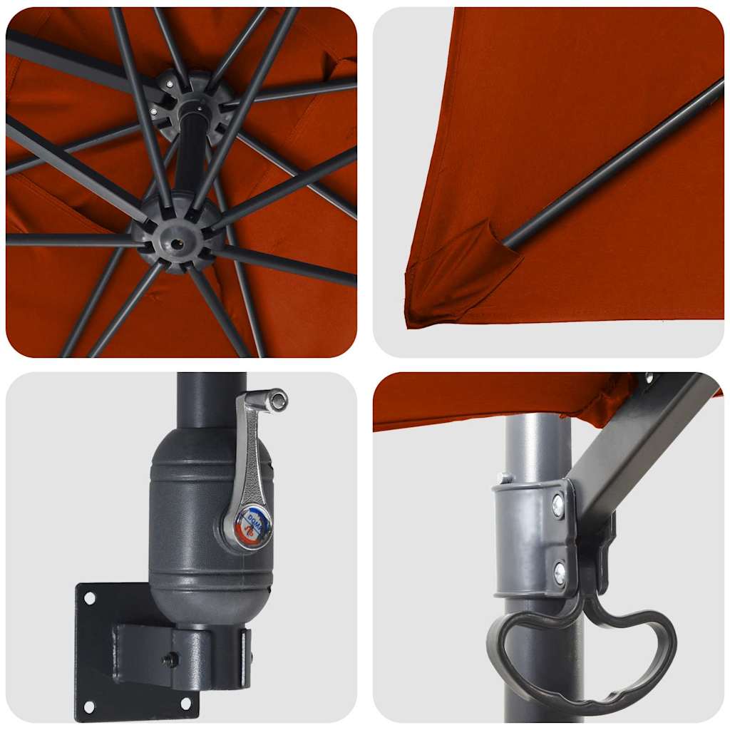 Guarda-sol de Jardim Terracota 248,5 x 247,5 x 160 cm