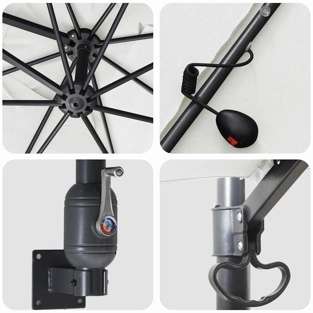 Guarda-sol de Jardim Areia 248,5 x 247,5 x 160 cm