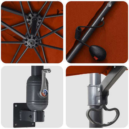 Guarda-sol de Jardim Terracota 248,5 x 247,5 x 160 cm