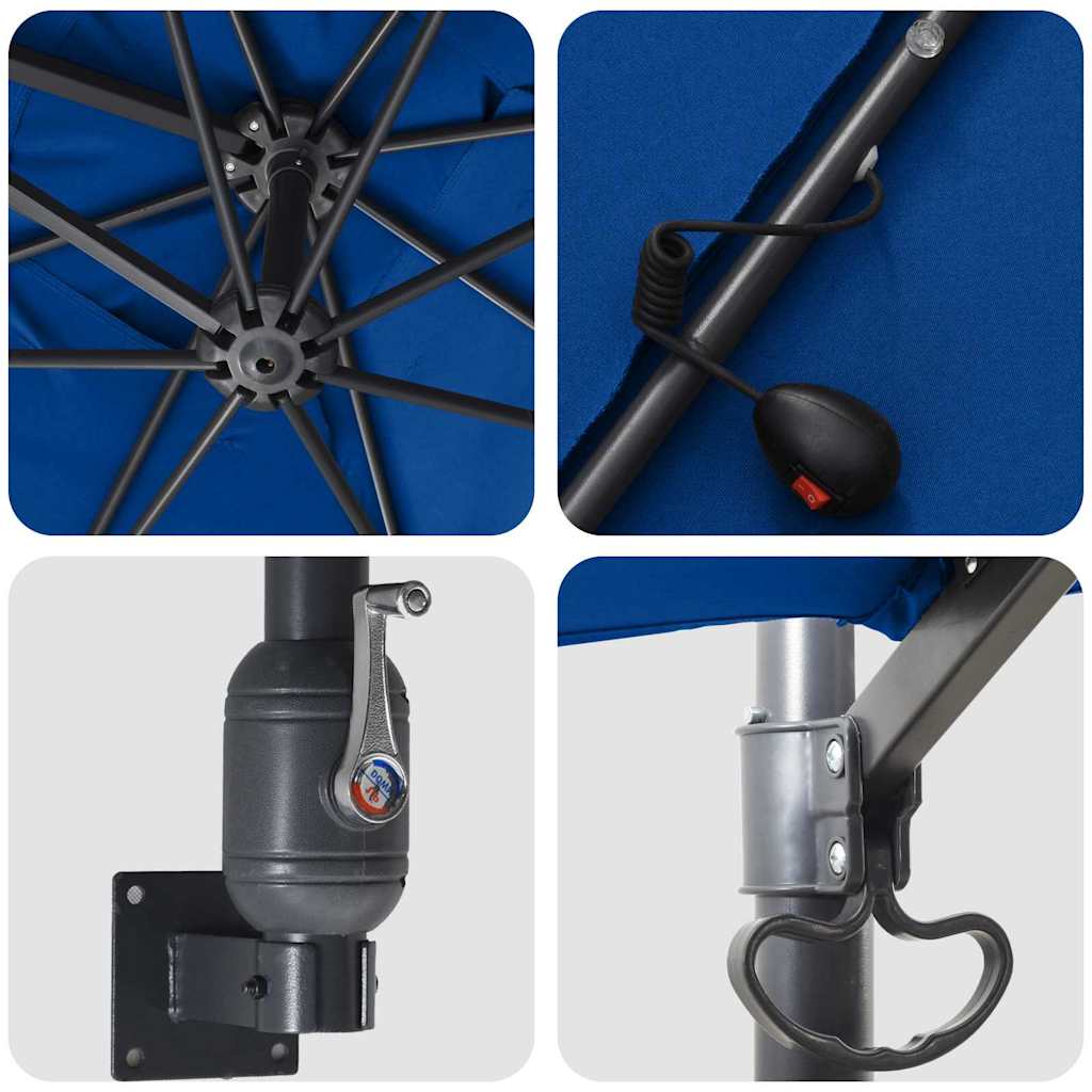 Guarda-sol de Jardim Azul Azur 248,5 x 247,5 x 160 cm