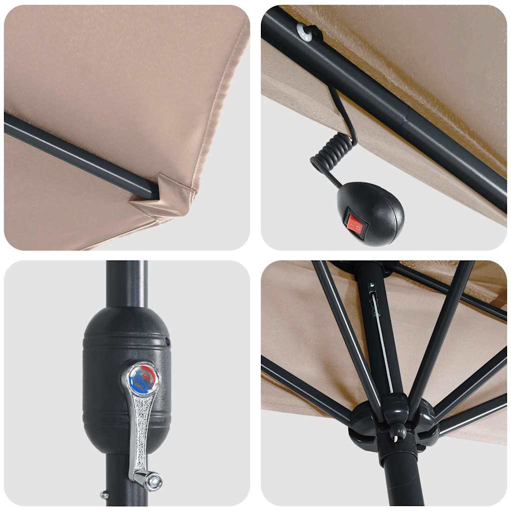 Guarda-sol de Jardim Cinzento-acastanhado 294 x 150 x 223 cm