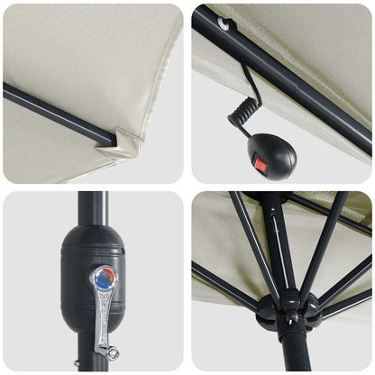 Guarda-sol de Jardim Areia 294 x 150 x 224 cm Poliéster e Aço