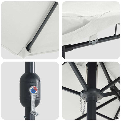 Guarda-sol de Jardim Areia 385 x 209 x 244 cm Poliéster e Aço