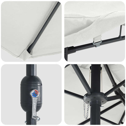 Guarda-sol de Jardim Areia e Antracite 385 x 209 x 244 cm