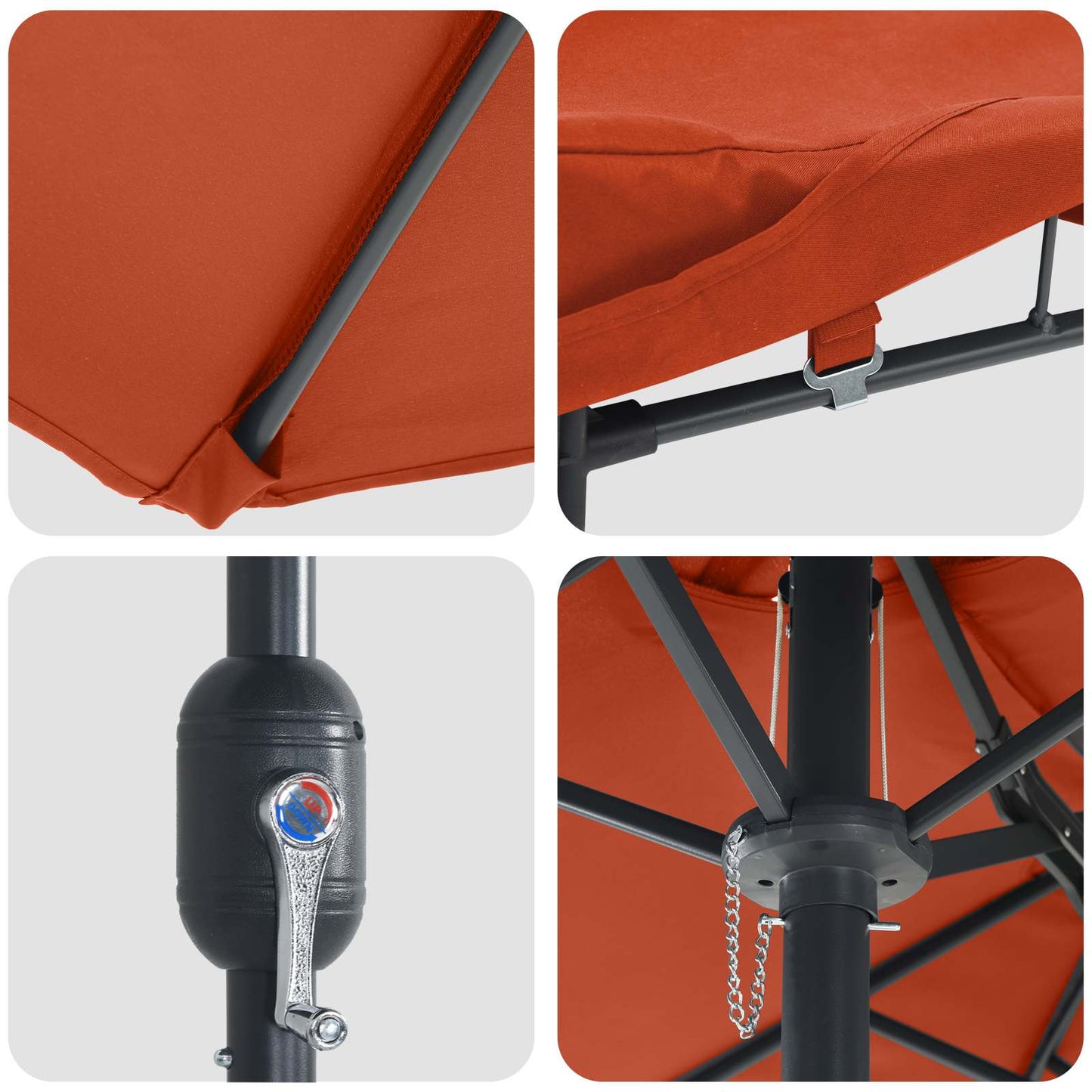 Guarda-sol de Jardim Terracota 385 x 209 x 244 cm Poliéster