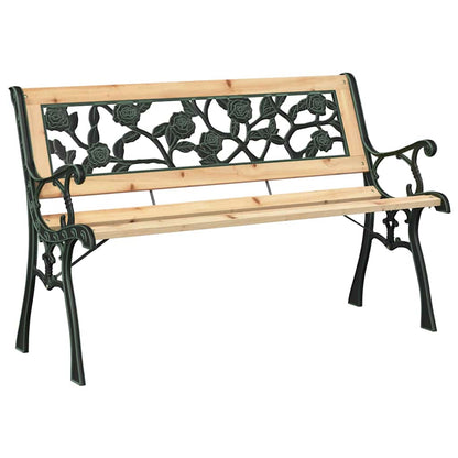 Banco de jardim com almofada Castanho 116 x 54 x 73 cm madeira