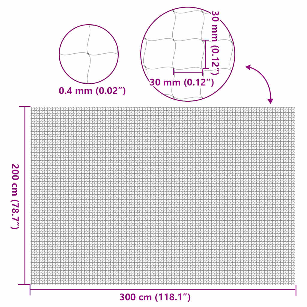 Rede para gatos transparente 3x2 m Nylon