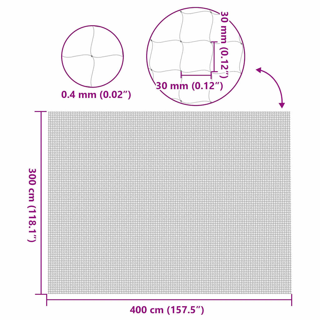 Rede para gatos transparente 4x3 m Nylon