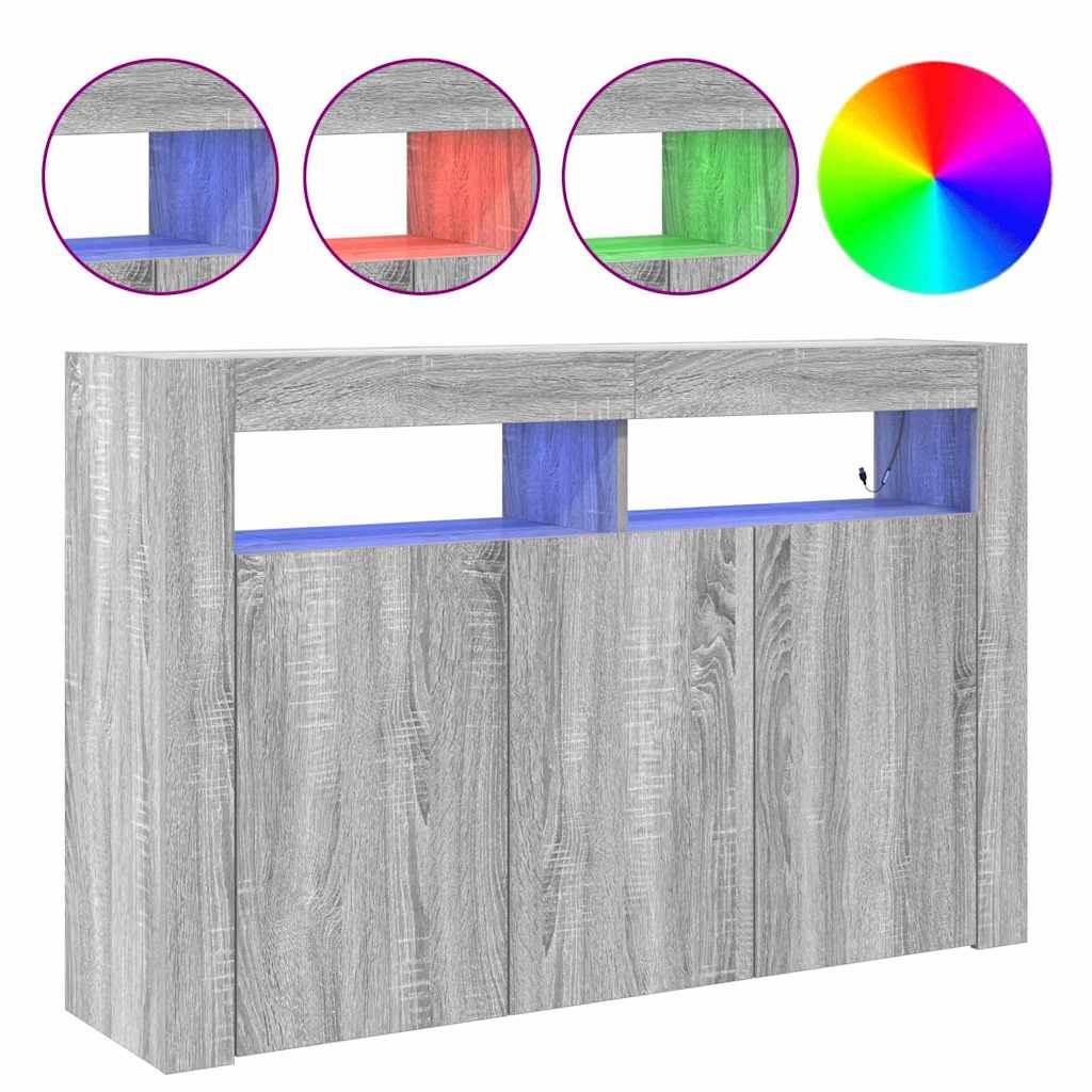 Buffet Cinza Sonoma 116 x 30 x 75 cm Madeira processada
