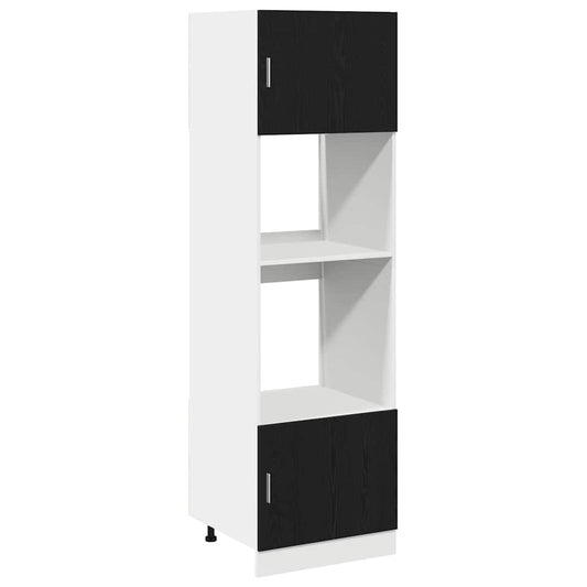 Armário para Micro-ondas Riga Carvalho preto 60 x 57 x 207 cm