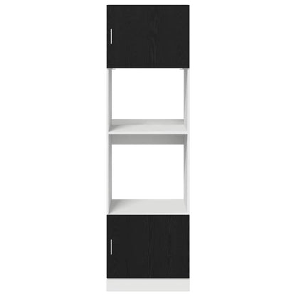 Armário para Micro-ondas Riga Carvalho preto 60 x 57 x 207 cm