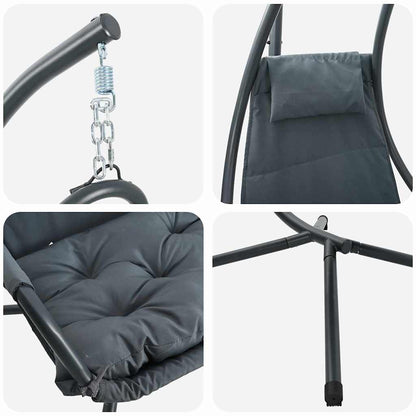 Cadeira suspensa tipo ovo Antracite 94 x 107 x 196.5 cm Aço