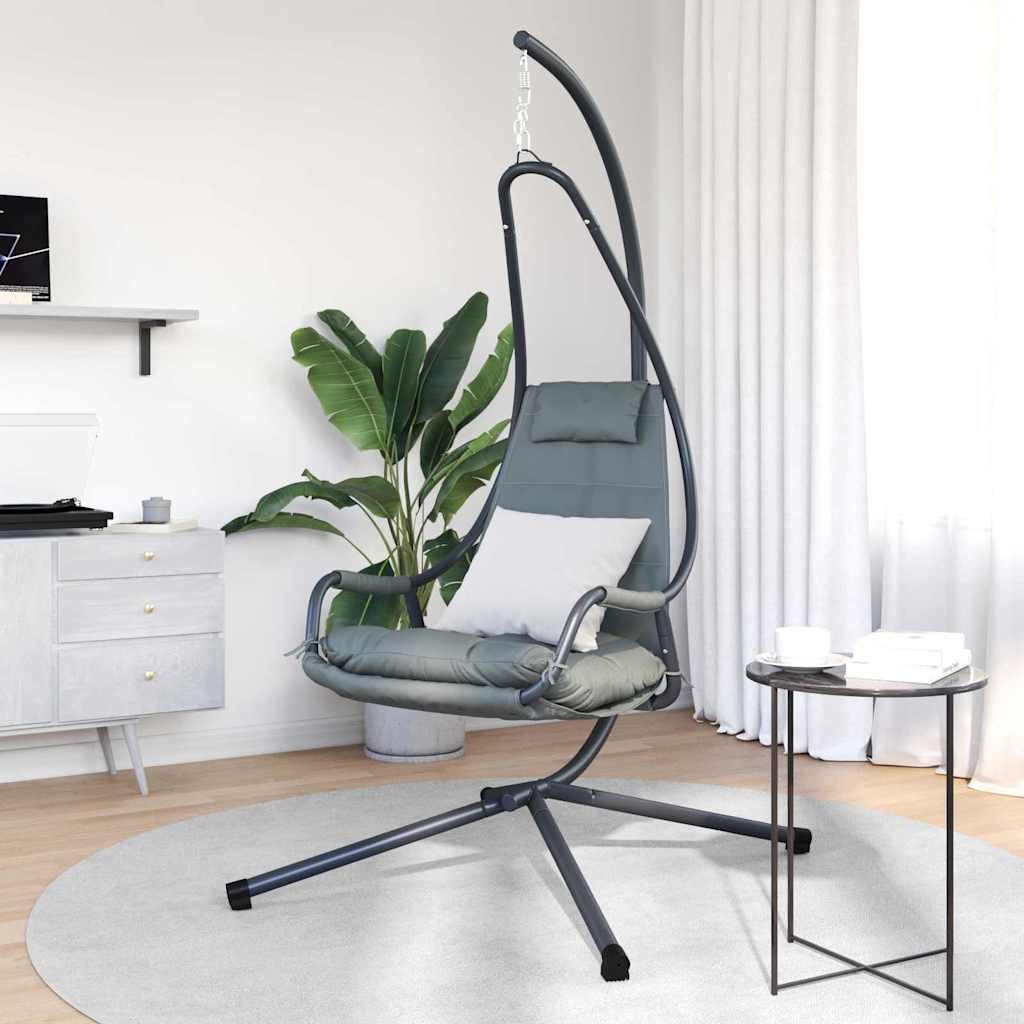 Cadeira suspensa tipo ovo Antracite 94 x 107 x 196.5 cm Aço