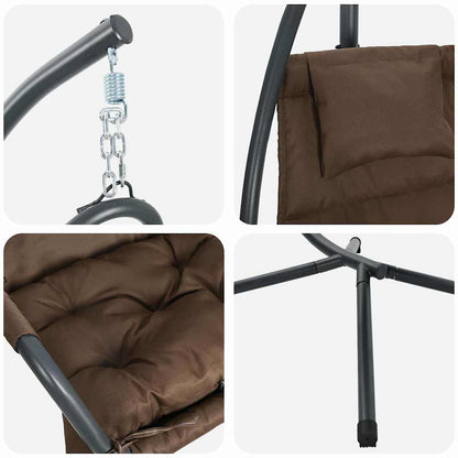 Cadeira suspensa tipo ovo Manual café 94 x 107 x 196.5 cm Aço