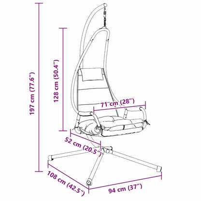 Cadeira suspensa tipo ovo Manual Bege 94 x 107 x 196.5 cm Aço