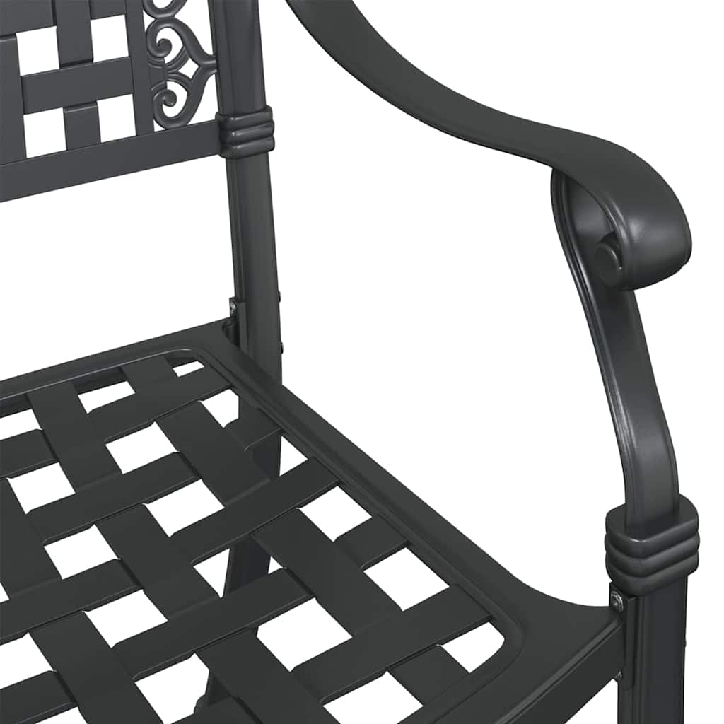 Cadeira de Jardim 2 pcs Preto 55 x 56.5 x 91cm Alumínio
