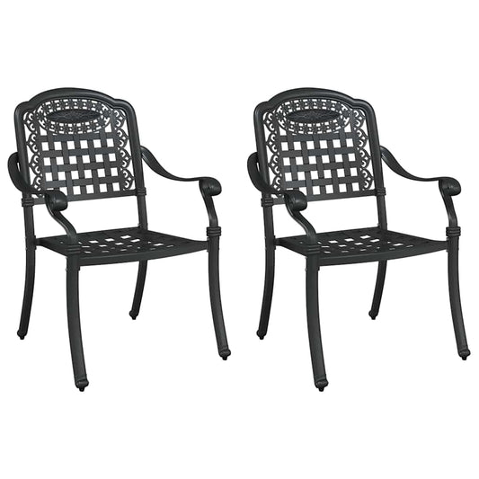 Cadeira de Jardim 2 pcs Preto 55 x 56.5 x 91cm Alumínio