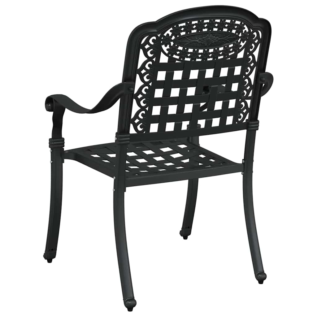 Cadeira de Jardim 2 pcs Preto 55 x 56.5 x 91cm Alumínio