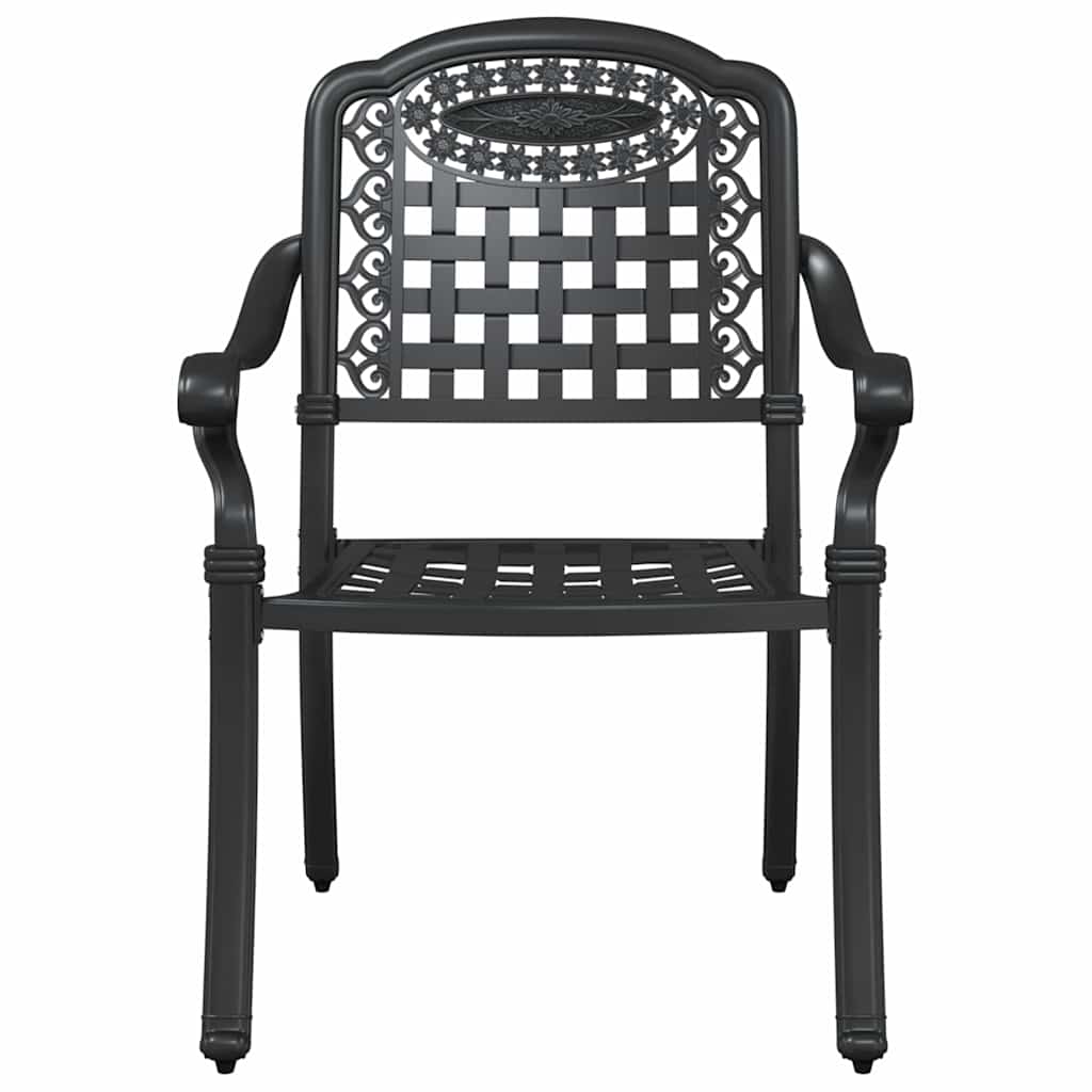 Cadeira de Jardim 2 pcs Preto 55 x 56.5 x 91cm Alumínio