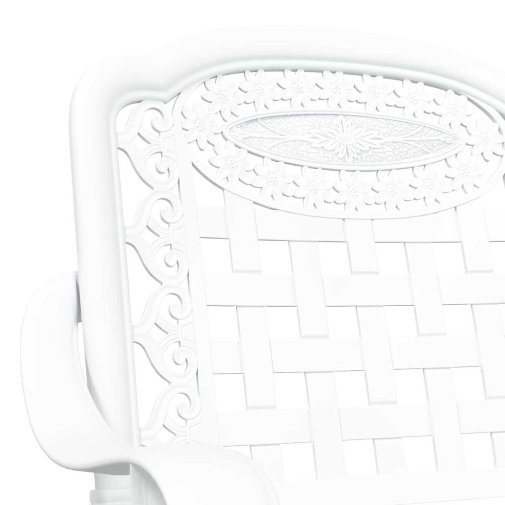 Cadeira de Jardim 2 pcs Branco 55 x 56.5 x 91cm Alumínio