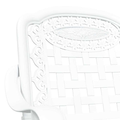 Cadeira de Jardim 2 pcs Branco 55 x 56.5 x 91cm Alumínio