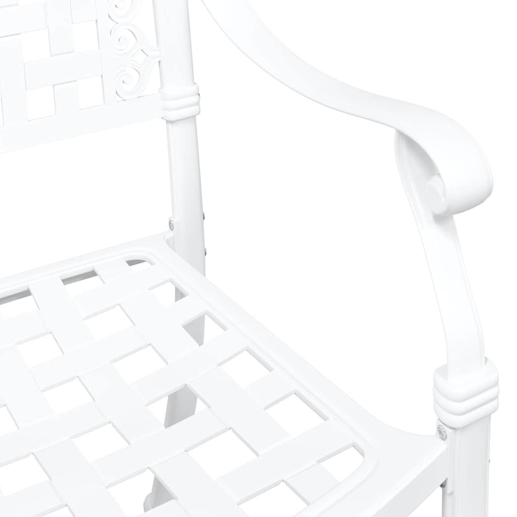 Cadeira de Jardim 2 pcs Branco 55 x 56.5 x 91cm Alumínio