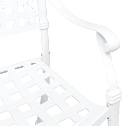 Cadeira de Jardim 2 pcs Branco 55 x 56.5 x 91cm Alumínio