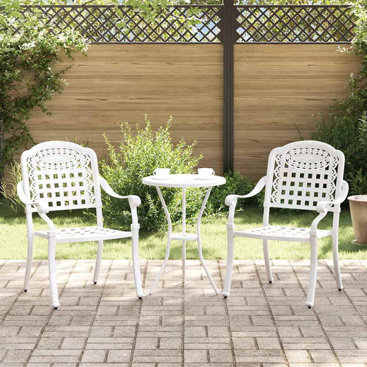 Cadeira de Jardim 2 pcs Branco 55 x 56.5 x 91cm Alumínio