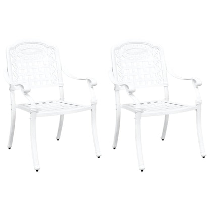 Cadeira de Jardim 2 pcs Branco 55 x 56.5 x 91cm Alumínio