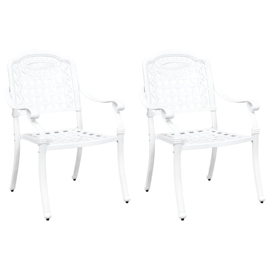 Cadeira de Jardim 2 pcs Branco 55 x 56.5 x 91cm Alumínio